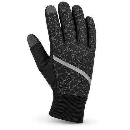 Gants Thermo 3.0 OZOVIO - packshot noir avec bande reflechissante